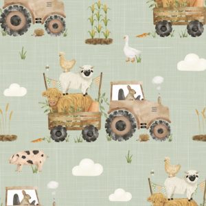 Jerseystoff Eigenproduktion herbstlicher Bauernhof