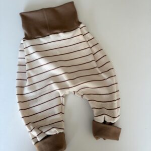 Pumphose beige gestreift gerippt