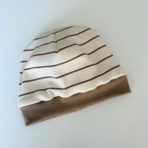Beanie beige gerippt Bündchen