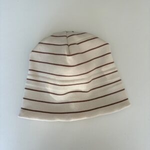 Beanie beige gerippt gefüttert